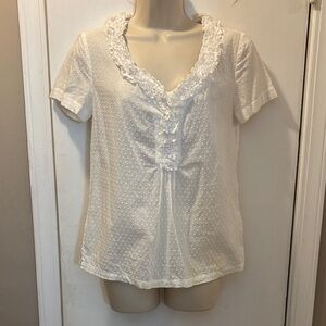 Vintage Talbots 4 s/s dotted Swiss Top 26-108-1